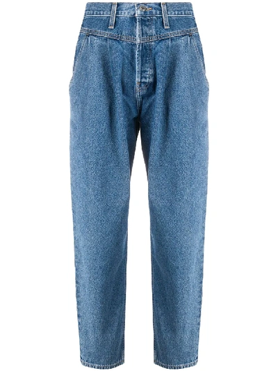 Shop Re/done The Savi Tapered Jeans In Blue
