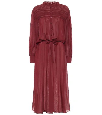 Shop Isabel Marant Étoile Perkins Cotton Voile Midi Dress In Red