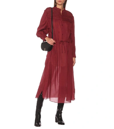 Shop Isabel Marant Étoile Perkins Cotton Voile Midi Dress In Red