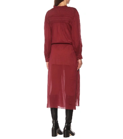 Shop Isabel Marant Étoile Perkins Cotton Voile Midi Dress In Red