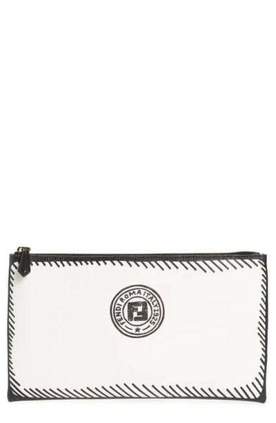 Shop Fendi X Joshua Vides Ff Logo Envelope Clutch In White