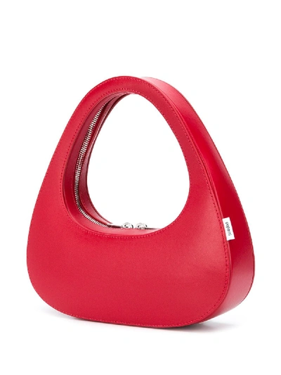 Shop Coperni Swipe Baguette Leather Handbag In Red