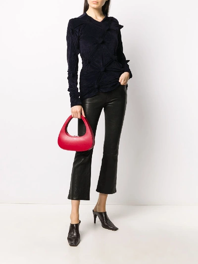 Shop Coperni Swipe Baguette Leather Handbag In Red
