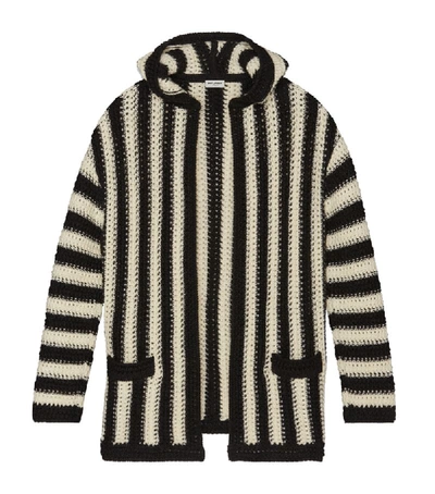 Shop Saint Laurent Hooded Cardigan