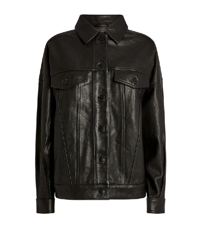 Shop J Brand Leather Drew Trucker Jacket