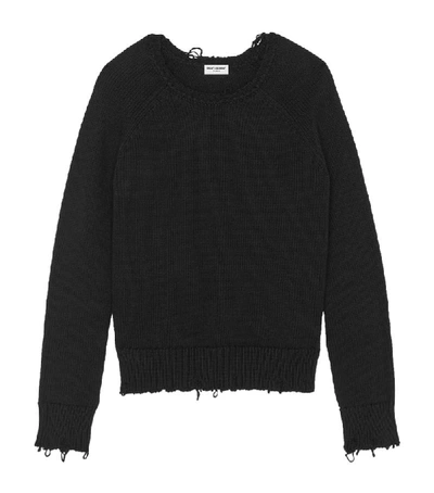 Shop Saint Laurent Distressed Sweater