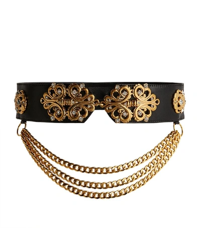 Shop Alessandra Rich Embellished Leather Belt