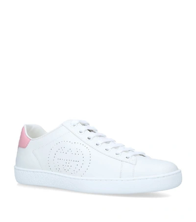 Shop Gucci Perforated Interlocking G Ace Sneakers