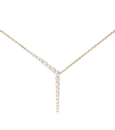 Shop Melissa Kaye Rose Gold And Diamond Aria Y Necklace