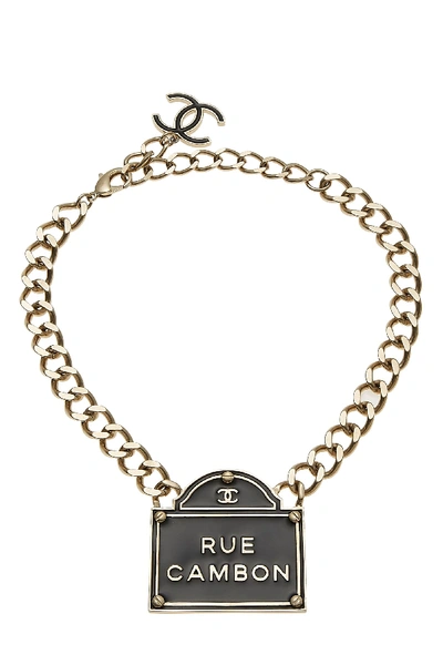 Pre-owned Chanel Gold & Black Enamel Rue Cambon Choker