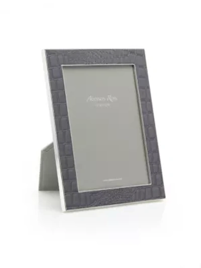 Shop Addison Ross Croc-embossed Photo Frame In Dark Taupe