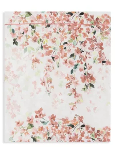 Shop Anne De Solene Glycine Floral Flat Sheet In Corail