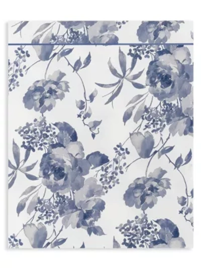 Shop Anne De Solene Marquise Peony & Hydrangea Flat Sheet In Blue