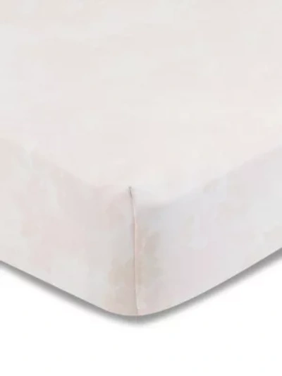 Shop Anne De Solene Glycine Jacquard Floral Fitted Sheet In Corail