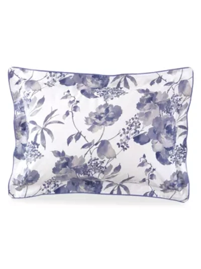Shop Anne De Solene Marquise Peony & Hydrangea Pillow Sham In Blue