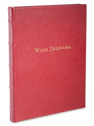 Shop Graphic Image Tabbed Leather Wine Journal In Garnet
