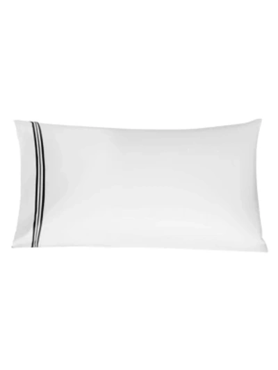 Shop Frette Triplo Popeline 250 Thread Count Pillowcase In White Black