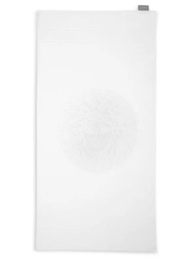 Shop Versace Medusa Large Hand Towel In White