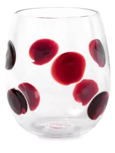 Shop Vietri Drop Stemless Wine Glass In Red