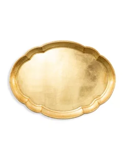 Shop Vietri Florentine Wooden Accessories Gold Large Oval Tray