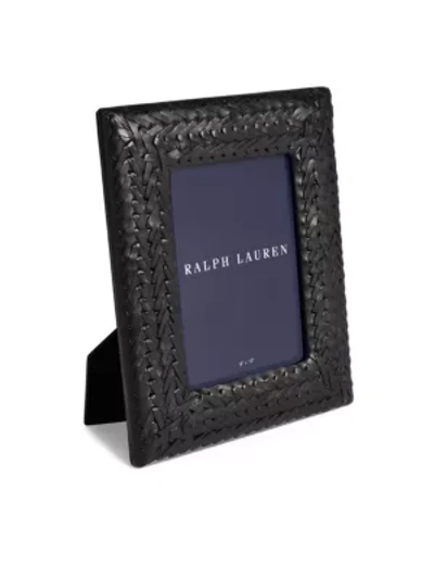 Shop Ralph Lauren Adrienne Leather Picture Frame In Black