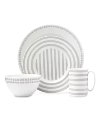 Shop Kate Spade 4-piece Charlotte Street North Place Setting Set In Grey