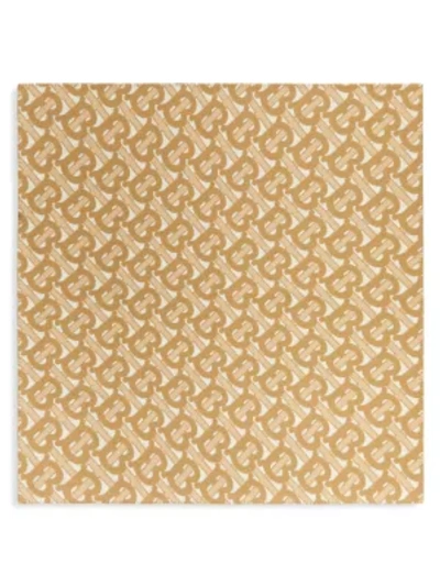 Shop Burberry Monogram Motif Merino Wool Cashmere Blanket In Light Sand
