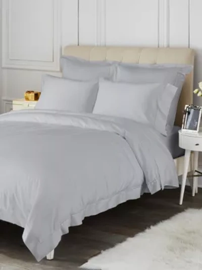 Shop Saks Fifth Avenue Hemstitch 2-piece Pillowcase Set In Grey