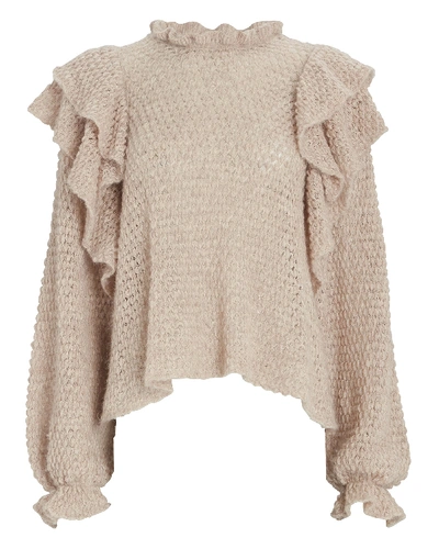 Shop Ulla Johnson Camilla Frill Sweater In Ivory