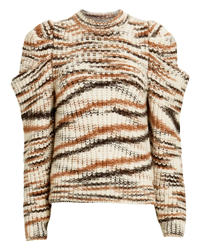 Shop Ulla Johnson Daphne Marled Puff Sleeve Sweater In Multi