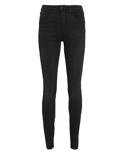 Shop L Agence Marguerite High-rise Skinny Jeans In Dark Graphite