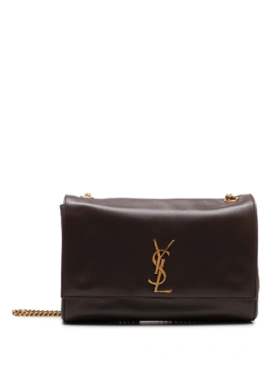 Shop Saint Laurent Kate Medium Reversible Shoulder Bag In Brown