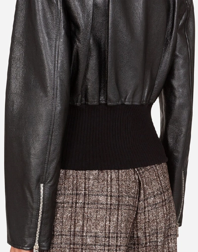 Shop Dolce & Gabbana Studded Leather Jacket In Black