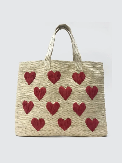 Shop Btb - Verified Partner Be Mine Straw Tote In Brown