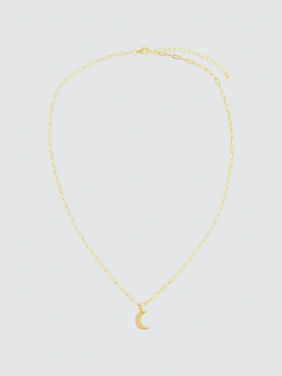 Shop Adina's Jewels - Verified Partner Solid Crescent Link Necklace In Gold