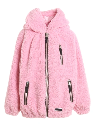 Shop Miu Miu Teddy Pile Jacket In Pink