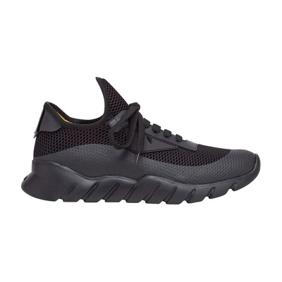 Fendi Black Tech Mesh Running Shoes In Noir