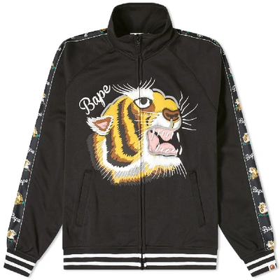 Shop A Bathing Ape Tiger Jersey Jacket In Black