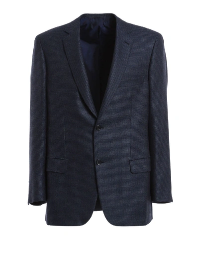 Shop Brioni Colosseo Wool And Silk Blazer In Blue