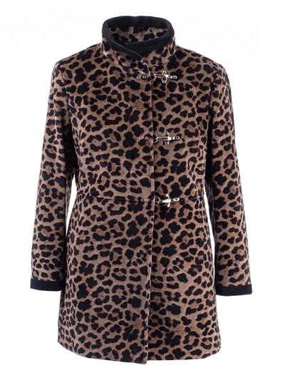 Shop Fay Virginia Coat In Animalier Pattern In Animal Print