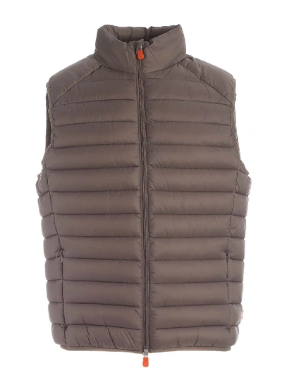 Shop Save The Duck Plumtech® Padded Waistcoat In Dove Grey Color In Beige