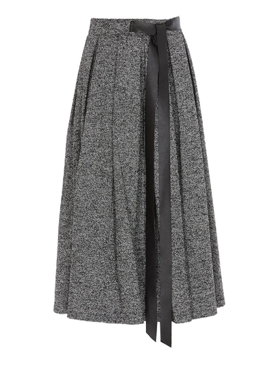 Shop Department 5 Wool Blend Pleated Skirt In Grey