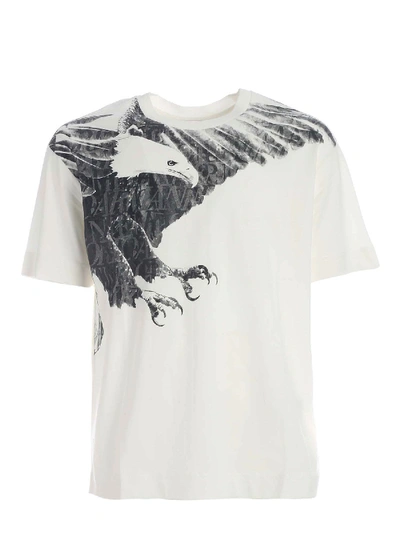 Shop Emporio Armani Shades Of Grey Print T-shirt In White
