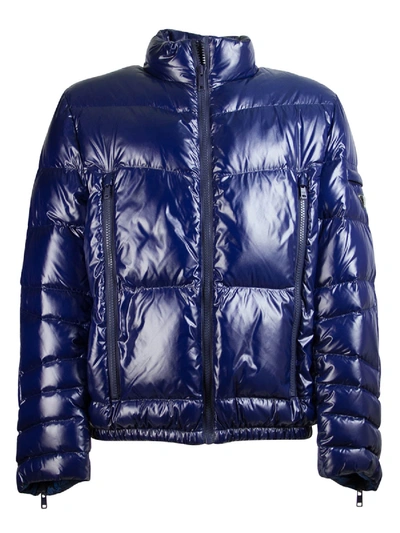 Shop Prada Blue Padded Jacket