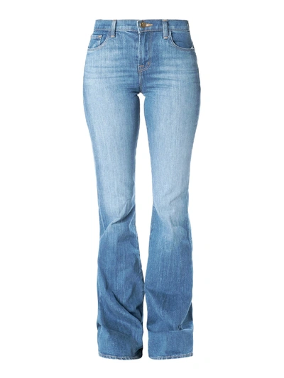 Shop J Brand Faded Denim Bootcut Jeans In Blue