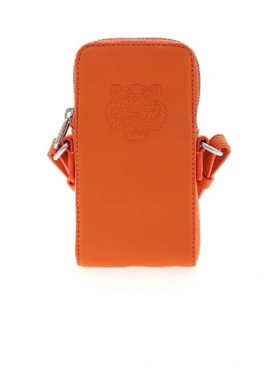 Shop Kenzo Tiger Phone Holder In Orange