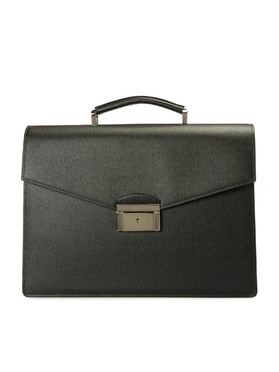 Shop Brioni Abraham Saffiano Leather Briefcase In Black