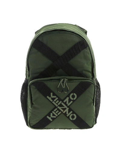 Shop Kenzo Branded Bands Backpack In Green