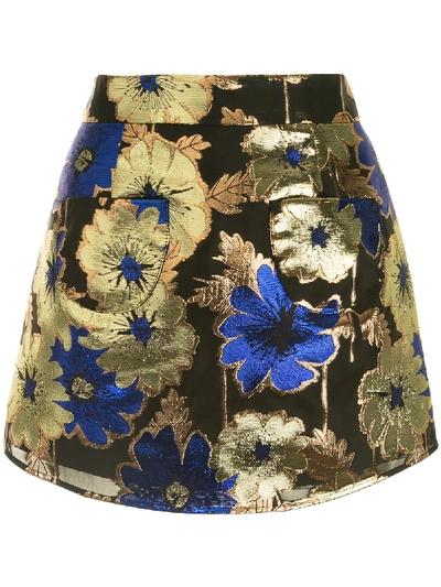 Shop Alice Mccall Night Light Floral-print Skirt In Black