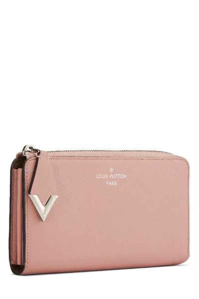 Pre-owned Louis Vuitton Pink Taurillon Comete Wallet
